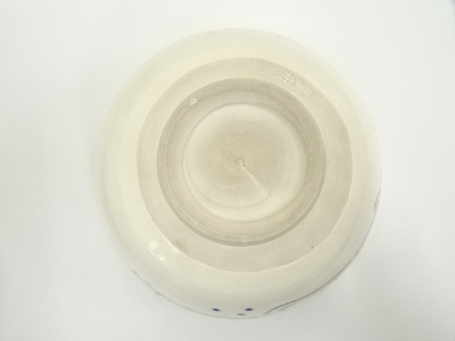 茶道具　京焼　平安　小川武雄作　梅椿文　食籠　共布共箱　V　R8955 茶道具 京焼 平安 小川武雄作 梅椿文 食籠 共布共箱 V